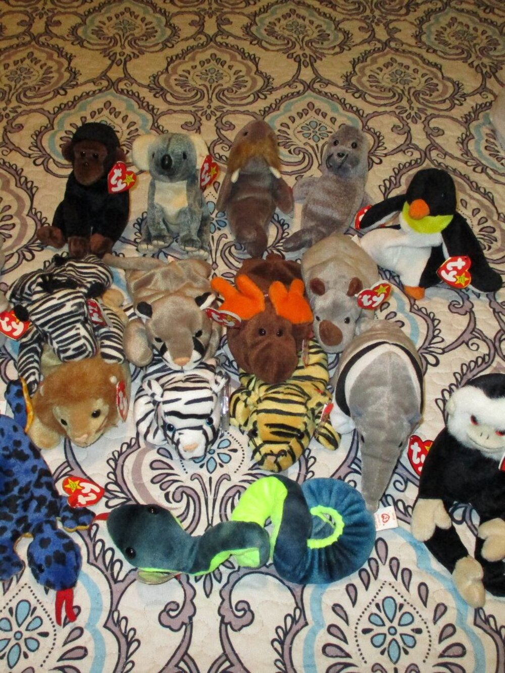 Ty Beanie Babies.  Zoo Friends bundle of 17